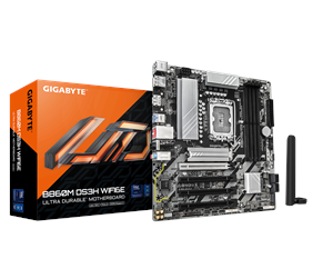 Hovedkort - GIGABYTE B860M DS3H WIFI6E Hovedkort - Intel B860 - Intel LGA1851 socket - DDR5 RAM - Micro-ATX - B860M DS3H WIFI6E