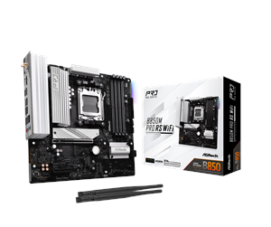 Hovedkort - ASRock B850M Pro RS WiFi Hovedkort - AMD B850 - AMD AM5 socket - DDR5 RAM - Micro-ATX - 90-MXBR70-A0UAYZ