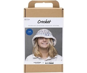 Arts & Crafts - Tilbehør - Creativ Company Craft Kit Crochet - Chunky Bucket Hat - Blue/Light Natural/Yellow - 977646