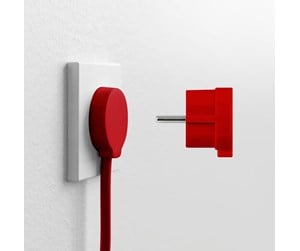 Switch - norm Schuko plug, matte red - 43026