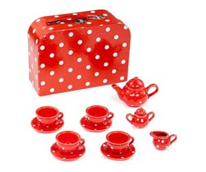 Lekekjøkken & Utstyr - Bigjigs Porcelain Tea Set in Storage Case 12 pcs. - BJ613