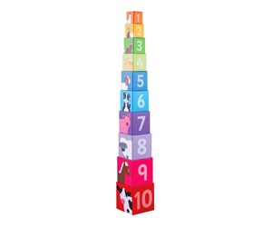 Babyleker - Bigjigs Farm Stacking Tower 10 pcs. - BJ696