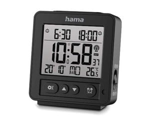 DAB, nettverks- og klokkeradio - Hama 'Rhodes' Digital Radio Alarm Clock LCD Black - DAB/DAB+/FM - Stereo - Svart - 00185895