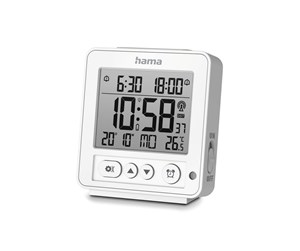 DAB, nettverks- og klokkeradio - Hama 'Rhodes' Digital Radio Alarm Clock LCD White - DAB/DAB+/FM - Stereo - Hvit - 00185894