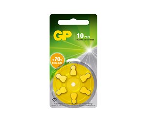 Batteri - GP ' Batteries' Zinc-Air Hearing Aid Battery Size 10 (PR70) 6 Pack Yellow - 103248