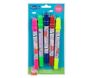 Hobbyartikler - Undercover - Stamp pen 2in1 Peppa Pig 4 pcs. - PIQA0744