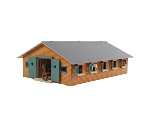 Treleker - Kids Globe - Horse Stable Wood With 9 Horse Stalls 1:32 - 610544