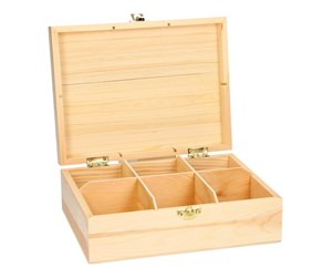 Arts & Crafts - Tilbehør - Playwood - Decorate your own Wooden Tea Chest 6 compartments - SL012