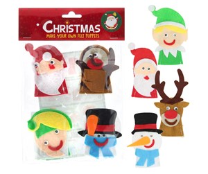 Kreative leker - Wins Holland - Make your own Felt Finger Puppets Christmas 4 pcs - KN2171