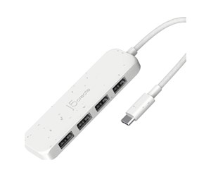 USB-hub - j5create JCH341EW - hub - eco-friendly USB-C - 4 ports USB-hub - 4 porter - Hvit - JCH341EW-N