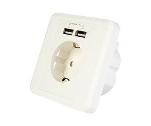 Diverse kabel - Gembird EnerGenie EG-ACU2A2-01 - power socket-outlet - 1 gang - 1 power socket 2 USB sockets - EG-ACU2A2-01