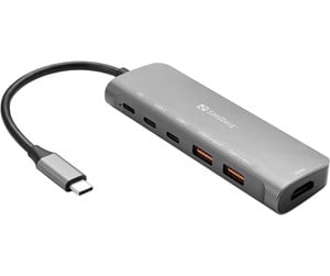 Dokkingstasjon - Sandberg USB-C Dock HDMI + 2xUSB-A + 2xUSB-C + PD100W - 136-65