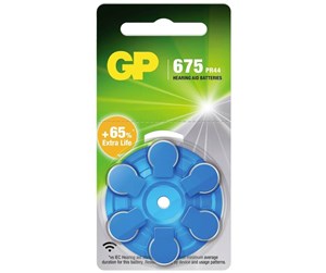 Kamerabatteri & Batterigrep - GP Hearing Aid Battery ZA 675 1.4V 6-Pack Zinc-Air PR44 - Blue - 103251