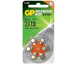 Kamerabatteri & Batterigrep - GP Zinc Air Button Cell ZA13 (PR48) - Dial of 6 - Brown - 4420