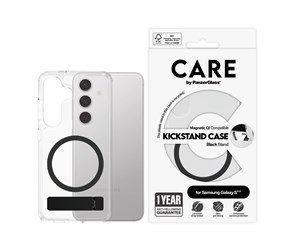 Mobil - Deksel og etui - CARE by PanzerGlass Feature Case Transparent w. Black Kickstand & QI Compatible Samsung Galaxy S25 - CRRFBKQG38388