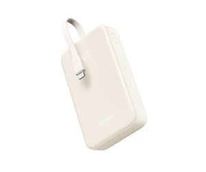 Nødlader - UGREEN 20000mah Power Bank With Built-In Cable Nødlader - Beige - 20000 Ah - 35340-UG