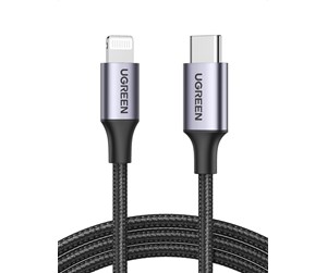 USB - UGREEN Usb-C To Lightning M/M Cable Aluminum Shell Braided 1m (Black) - 60759-UG