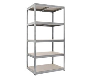 Verktøykasser & Lagringssystemer - Work>it HOME It® steel bookcase with 5 wooden shelves 180×90×40 cm galvanized - 58511