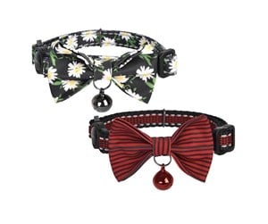 Katt - Dogness cat collar set 2 pcs. (multicolor/red waterproof) - COLLAR DAISY