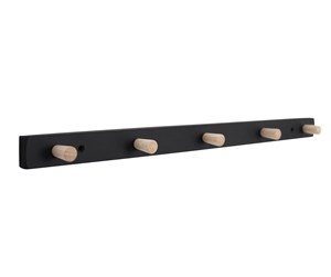 Verktøykasser & Lagringssystemer - Home>it coat rack with 5 hooks 50 cm black/natural hook beech - 12296