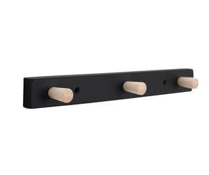 Verktøykasser & Lagringssystemer - Home>it coat rack with 3 hooks 28 cm black/natural hook beech - 12295