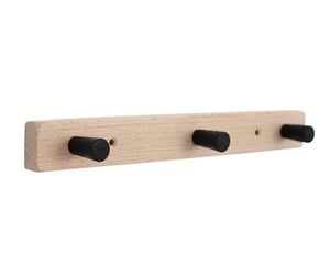 Verktøykasser & Lagringssystemer - Home>it coat rack with 3 hooks 28 cm natural/black hook beech - 12293