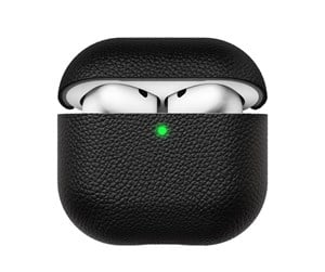 Hodetelefoner - KeyBudz Artisan Series Leather Case for Airpods 4:th gen - Black - AP4_S3_BLK