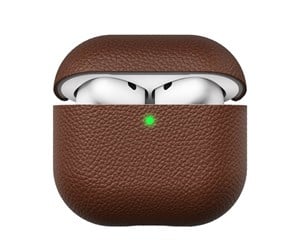 Hodetelefoner - KeyBudz Artisan Series Leather Case for Airpods 4:th gen - Natural Brown - AP4_S3_NBN