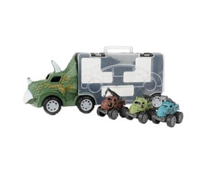 Leketøysbil - World of Dinosaurs Dino Truck with 3 Pull-back Cars - 80706A