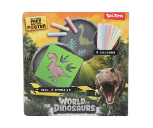 Kreative leker - World of Dinosaurs Sidewalk Chalk Dino with Stencils 10pcs. - 61044A