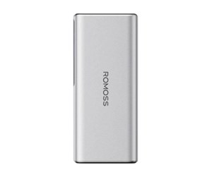 Nødlader - ROMOSS PPU10 10000mAh 130W Powerbank (silver) Nødlader - Sølv - 10000 mAh - PPU10-128-S533H