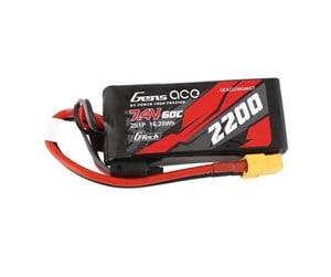 Fjernstyrt - Gens ace &Tattu G-Tech LiPo 2200mAh 7.4V 60C 2S1P XT60 Battery - GEA222S60X6GT