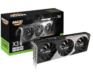 Grafikkort - Inno3D GeForce RTX 5080 X3 - 16GB GDDR7 RAM - Grafikkort - N50803-16D7-176068N