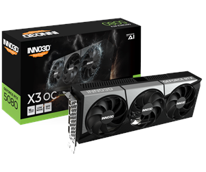 Grafikkort - Inno3D GeForce RTX 5080 X3 OC - 16GB GDDR7 RAM - Grafikkort - N50803-16D7X-17603930