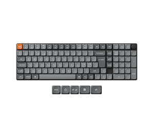 Tastatur - Keychron K17 MAX Wireless Tri-Mode Hot Swap QMK/VIA Gateron Low Profile Brown - Gamingtastatur - Nordisk - Svart - K17M-H3-BO