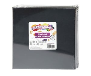 Hobbyartikler - Colorations - Canvas Black 20x20cm Set of 3 - BLKCAN