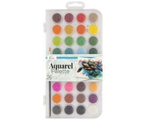 Arts & Crafts - Tilbehør - Nassau 36 Aquarel colours in transparent palette - AR0524/GE