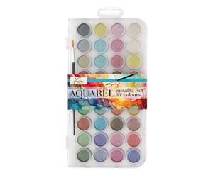 Arts & Crafts - Tilbehør - Nassau Metallic aquarel set 36 pc in transparent palette - AR0527/GE