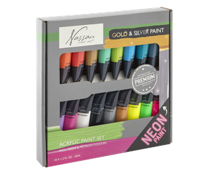 Arts & Crafts - Tilbehør - Nassau Paint acrylic 18 x 36 ml incl. fluor & metallic - AR0701/22GE