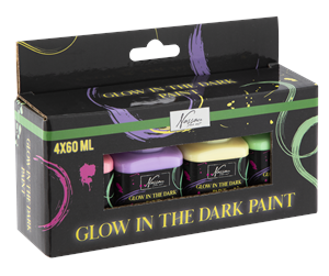 Arts & Crafts - Tilbehør - Nassau Glow in the dark acrylic paint 4x60ml - AR0763/GE