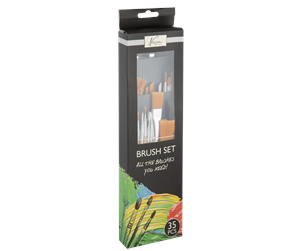 Arts & Crafts - Tilbehør - Nassau Brush set 35 pcs - AR0833/GE