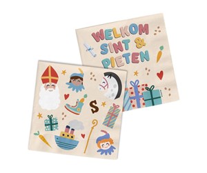 Leketøy - Folat BV - Napkins Welcome Santa & Pieten 20 pcs. - 65710