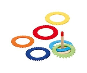 Leketøy - Goki - Wooden Ring Throwing Game with 6 Felt Rings - 56776