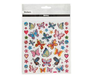 Hobbyartikler - Creativ Company - Stickers Flowers and Butterflies 1 Sheet - 28885