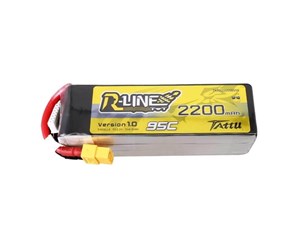 Fjernstyrt - Gens ace &Tattu Lipo R-Line 22.2V 2200mAh 6S 95C battery with XT60 connector - TAA22006S95X6