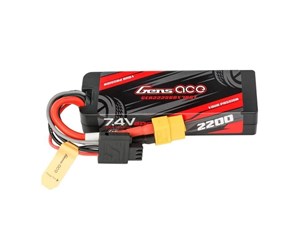 Fjernstyrt - Gens ace &Tattu Lipo G-Tech 2200mAh 7.4V 2S1P 60C GRP-76 Hardcase Battery with XT60 Plug - GEA222S60X76GT