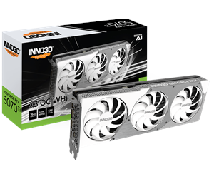 Grafikkort - Inno3D GeForce RTX 5070 Ti X3 OC White - 16GB GDDR7 RAM - Grafikkort - N507T3-16D7X-176068W