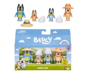 Leketøy - Bluey Holiday Figure 4pk Family Trip - 90267