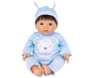 Leketøy - Tiny Treasures Doll with brown hair and blue outfit - 30543