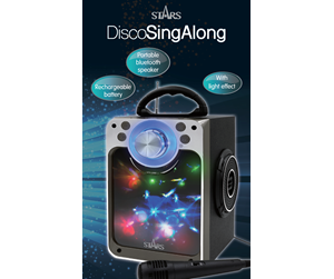 Leketøy - Stars Karaoke Machine with Blue Tooth Disco LED light Black - 30135